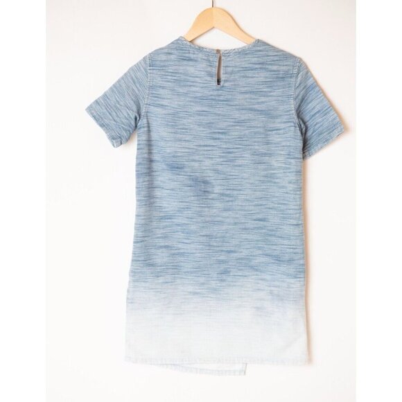 Allsaints Dress Women's Size 2 Short Sleeve Mini Ombre Blue - Picture 2 of 5